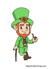 Then draw two lines up and slanting in from each end of the first line. Leprechaun Drawing How To Draw A Leprechaun Step By Step