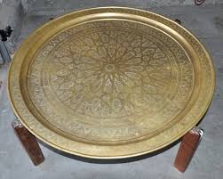 5.0 из 5 звездоч., исходя из 5 оценки(ок) товара(5). Large Middle Eastern Round Engraved Brass Tray Top Coffee Table