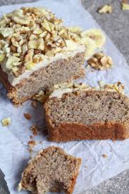 Banana Bread With Creamy Walnut Frosting Vegan Gluten Free Uk Health Blog Nadia S Healthy Kitchen Vegan Banana Bread Recipe Banana Bread Moist Banana Bread