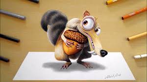 The last ice age the last ice age started about 70,000 years ago and ended about 10,000 years ago (during the pleistocene epoch). 3d Drawing Scrat Ice Age Youtube