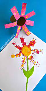 Paper roll flower and butterfly craft. Flower Craft For Kids Using A Toilet Paper Roll Crafty Morning
