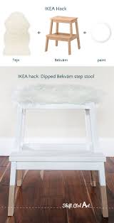 Ikea Hack Dipped Bekvam Step Stool With Tejn Faux Sheep Ikea Hack Ikea Ikea Step Stool