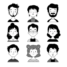 People Avatars Black And White Design Cartoon Character Design Character Illustration Illustration Character Design