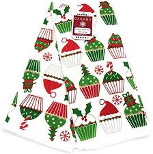Casaba Christmas Cupcakes Holiday Kitchen Towel Set Holiday Kitchen Holiday Kitchen Towel Christmas Kitchen Towels