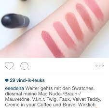 Mac Lipsticks Twig Faux Velvet Teddy Cream In Your Coffee And Brave Mac Lipstick Kiss Makeup Lip Colour