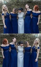 Modest Navy Blue Lace Long Bridesmaid Dresses Simple Off The Shoulder Lace Wedding Pa Off Shoulder Bridesmaid Dress Bridesmaid Dresses Lace Bridesmaid Dresses