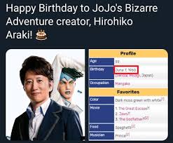 Check spelling or type a new query. Happy Birthday To Jojo S Bizarre Adventure Creator Hirohiko Araki 55