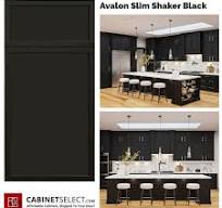 Avalon Slim Shaker Black Kitchen Cabinets | CabinetSelect.com