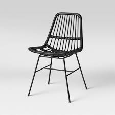 Linnet Rattan Dining Chair With Metal Legs Black Opalhouse Rattan Dining Chairs Metal Dining Chairs Dining Chairs