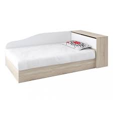 Легло с ракла Мебели Богдан модел BM008B, за матрак 120/190, Дъб сонома и  бяло - eMAG.bg