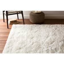 Round soft fluffy rug fur plush fluffy shaggy area carpet bedroom home floor. Grizzly Plush Pile White Rug Modern Rustic Home