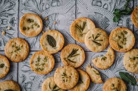 Savory Parmesan and herb shortbread crackers