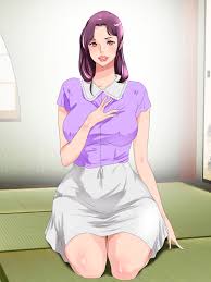 monshiro, oba ni kogarete 1, original, highres, 1girl, aunt, breasts,  covered erect nipples, female focus, large breasts, lips, long hair, mature  female, purple eyes, purple hair - Image View - | Gelbooru -