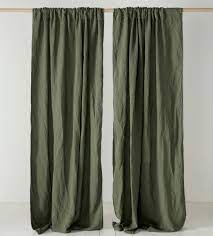 Our materials are sourced from the uk's most popular brands, ensuring our products are ethically produced with a focus on quality and value. Olive Green 100 Linen Loop Top Curtain Single Secret Linen Store