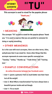 Tu Meaning What Does The Popular Acronym Tu Mean 7 E S L In 2020 Other Ways To Say Meant To Be Learn English