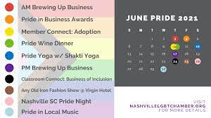 Lgbtqia pride month throughout june, pride month commemorates the stonewall riots in manhattan in 1969 and rallies support for the lgbtqia community. Announcing June Pride Month Lgbt Chamber Events Nashvillelgbtchamber Org