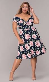 Plus Size Knee Length Floral Print Wedding Guest Dress Short Wedding Guest Dresses Short Girl Outfits Wedding Guest Dress