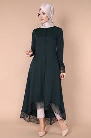 G M Z Tesettur Dantel Detay Peplum Kap Ah2123 Zumrut Moda Stilleri Islami Moda Moda Kiyafetler