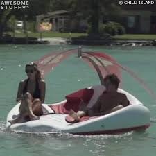 This Electric Lounge Chair Boat Is A Peculiar Combination Of An Electric Boat And A Luxurious Pool Lounger Video Video Electric Boat Electric Boat Motor Boat