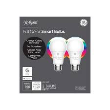 Ge C By Ge Smart 60 Watt Eq A19 Full Color Dimmable Smart Led Light Bulb 2 Pack Lowes Com In 2020 Dimmable Led Lights Led Light Bulb Dimmable Led