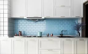 Similar to the brick backsplash inspiration, this natural stone look is incredibly sophisticated and inviting at the same time. Blue Glass Subway Tile Backsplash Nbizococho