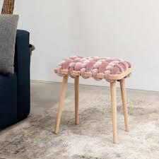 Weaved Stool In Pink Blush Velvet Velvet Stool Stool Bedroom Stools