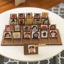 Sue Crafts Sensory Play On Instagram Guess Who Diy Board Game We Have A Card Game Of Guess Who Already Board Games Diy Cardboard Crafts Rubber Mats Diy