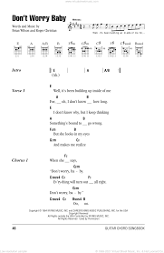 Boys Don T Worry Baby Sheet Music For Guitar Chords V2