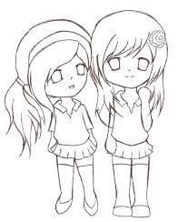 Resultado De Imagen Para Dibujos De Amigas Para Colorear Easy Drawings Drawings Bff Pictures