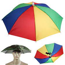 Hands Free Portable 55cm Usefull Umbrella Hat Sun Shade Camping Fishing Hiking Festivals Outdoor Brolly 2 Colors Fishing Umbrella Umbrella Foldable Umbrellas