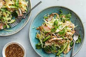 Chicken And Cabbage Salad With Miso Sesame Vinaigrette Recipe Nyt Cooking Chicken And Cabbage Cabbage Salad Vinaigrette Recipes