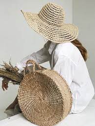 Wide Large Brim Summer Beach Hat Raffia Hat Knitted Hat Etsy Straw Handbags Straw Bag Raffia Hat