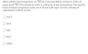 Register free for online tutoring session to clear your doubts. Answered What Will The Final Temperature In C Bartleby