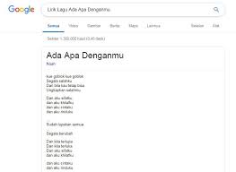 Maybe you would like to learn more about one of these? Ketik Lirik Lagu Ada Apa Denganmu Di Google Hasilnya Mengejutkan Mercinews