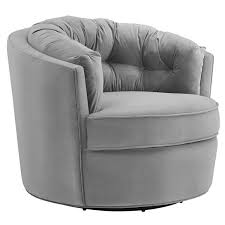 Eloise Swivel Chair Grey Swivel Barrel Chair Barrel Chair Upholstered Swivel Chairs