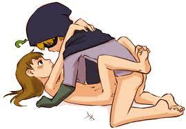 aogami, karen mccormick, kenny mccormick, mysterion, south park, 1boy,  1girl, ?, blush, bottomless, brother and sister, brown hair, child on  child, clothed male nude female, clothed sex, eye contact, feet, flat chest,