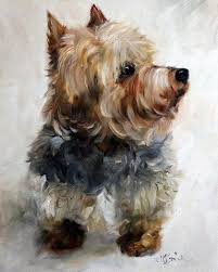 Print Yorkie Yorkshire Terrier Dog Puppy Art Oil Painting Home Etsy Yorkie Painting Puppy Art Dog Paintings