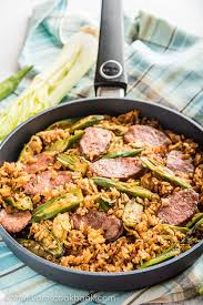 Jambalaya Fried Rice Use Cajun Seasonings With Smoked Sausage And Okra To Create This Fusion Rendition Of A Classic Dish In Okra Recipes Cajun Dishes Recipes