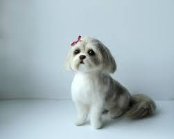 Custom Made Felt Dog Needle Felted Dog Shih Tzu Maltese Dog Havanese Bichon Frise Lhasa Apso Or Any Other Breed Made To Order Needle Felted Dog Felt Dogs Needle Felting