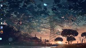 Gray electric post and high rise buildings wallpaper, two birds soaring towards. Anime Night Sky Live Wallpaper Free Download Youtube