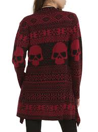 Black And Red Cardigan Iron Fist Black Red My Christmas Sweater Girls Flyaway Cardigan Clothes Fashion Style