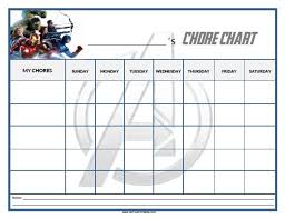 Free Printable Avengers Chore Chart Printable Chore Chart