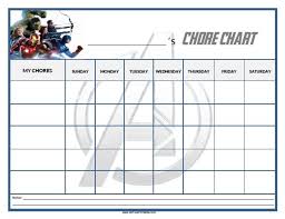 free printable avengers chore chart printable chore chart