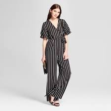 Black And White Striped Jumpsuit With Sleeves Cute Casual Outfits For Women Or How To Not Dress Like An Old Lady Jumpsuit Elegant Stylish Jumpsuit Pinstripe Jumpsuit