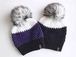 Purple And Navy Etsyca Etsyshop Madeincanada Yarnaddiction Manitobamakers Crochet Crochet Hats Free Pattern Crochet Slouchy Beanie Crochet Hat Free