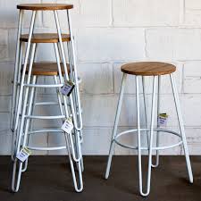 Be sure, chairs with frayed edges will provide the thus, the room will have a relaxed mood with such an eclectic style. Metal Bar Stool White Hairpin Legs Round Light Wood Seat Rustic Industrial Cafe Ebay
