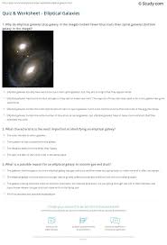Quiz Worksheet Elliptical Galaxies Study Com