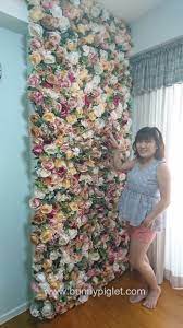Diy floral backdrop paper flower wall easy/affordable. 12 Completed Flower Floral Wall Diy Flower Wall Flower Wall Decor Flower Wall