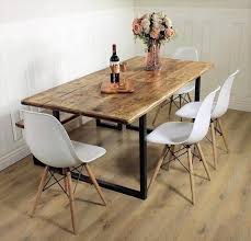 Industrial iv 7 piece dining table set with 6 metal dining chairs. Industrial Dining Table Rustic Solid Kitchen Farmhouse Steel Etsy Dining Table Rustic Industrial Dining Industrial Dining Table