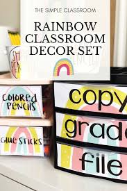 5 Ways To Create And Maintain A Clutter Free Classroom The Simple Classroom Rainbow Theme Classroom Kindergarten Classroom Themes Clutter Free Classroom
